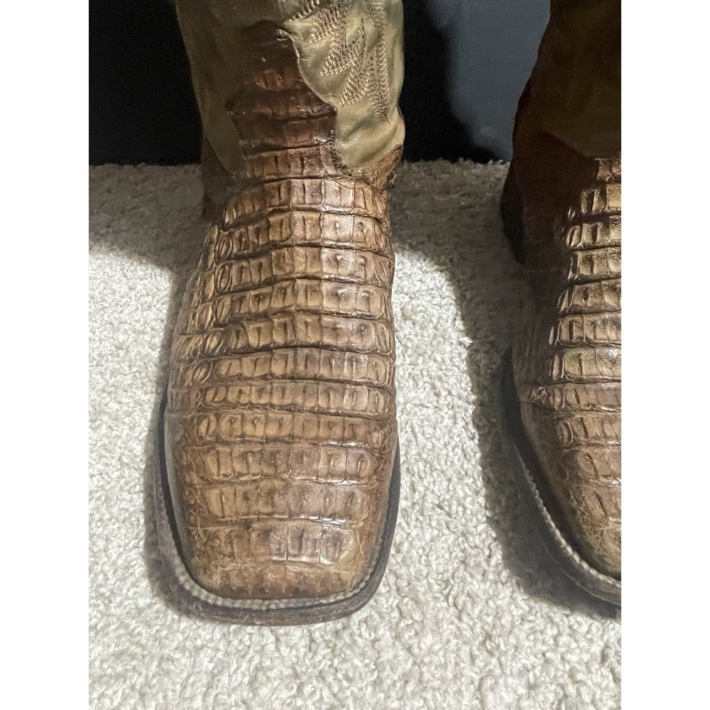 EL DORADO HANDMADE MexicoCowboy Boots BROWN MARBLED All LEATHER #2211 Mens 13 D - Picture 6 of 7